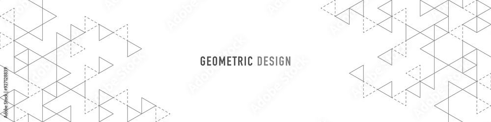 Poster Graphic design element for web page or banner with a geometric pattern of triangle shapes.