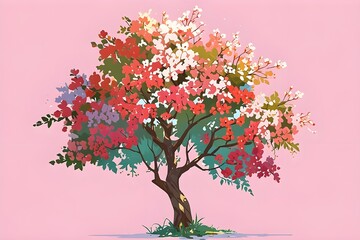 Obraz premium tree with pink flowers