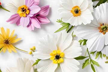 Fototapeta premium Beautiful flower design. white and pink flowers