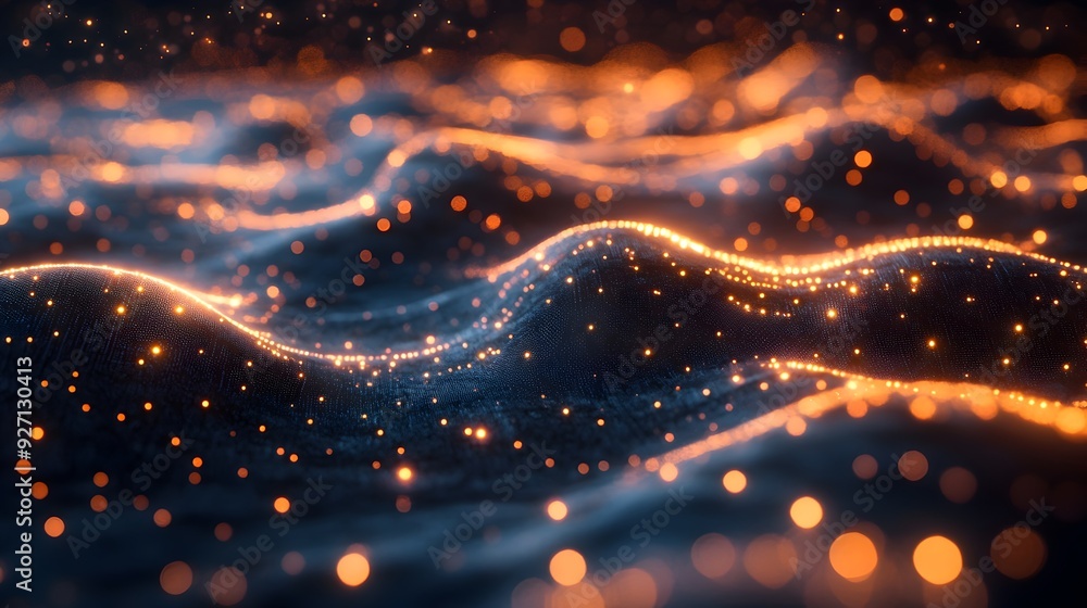 Aufkleber glowing network grid of interconnected digital innovation