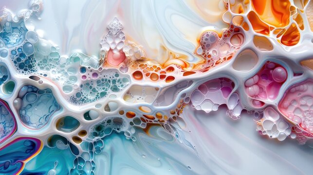 An abstract painting depicting the healing process with vibrant colors.