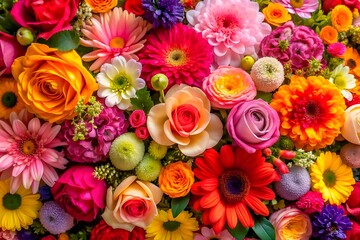 Beautiful bright colorful zinnia flowers