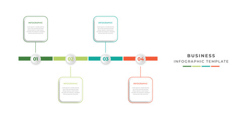 Business Infographic Template Presentation 4 Options and Icons