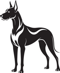Illustration of a Great Dane Dog Silhouette vector art