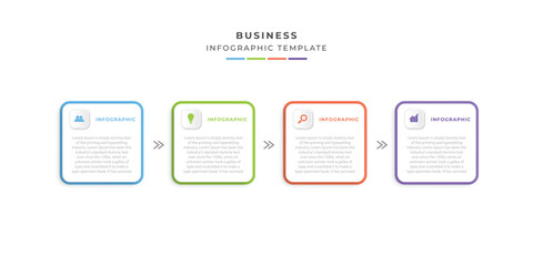 Business Infographic Template Presentation 4 Options and Icons