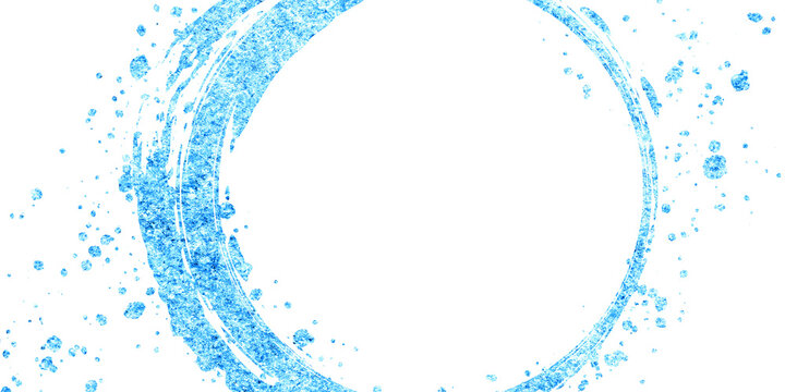 キラキラした青色の和風の円の背景イラスト素材