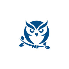 Minimalist owl logo illustration