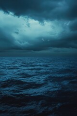 Fototapeta premium Cloudy lake or sea