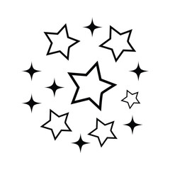 Fototapeta premium Sparkling Stars, Sparkle silhouette, Star clipart, Sparkle vector illustration