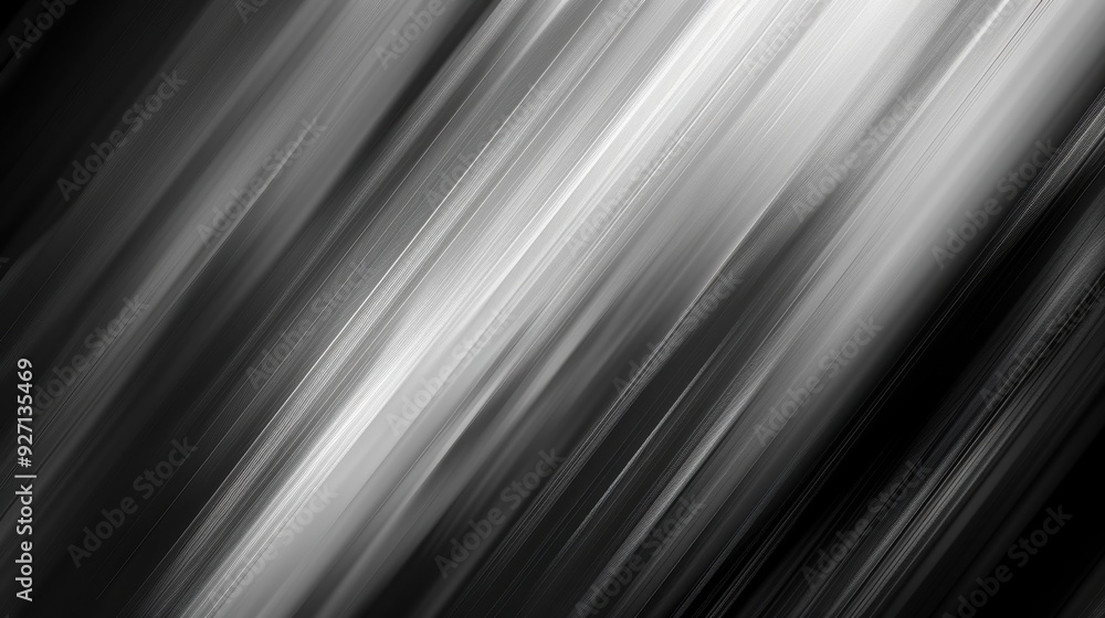 Leinwandbilder A digital illustration features diagonal lines in shades of gray against a black background. The lines are blurred and appear to be moving at a high speed, creating a dynamic and abstract visual effec
