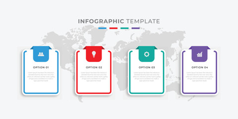 Business Infographic Options 4 Steps Template