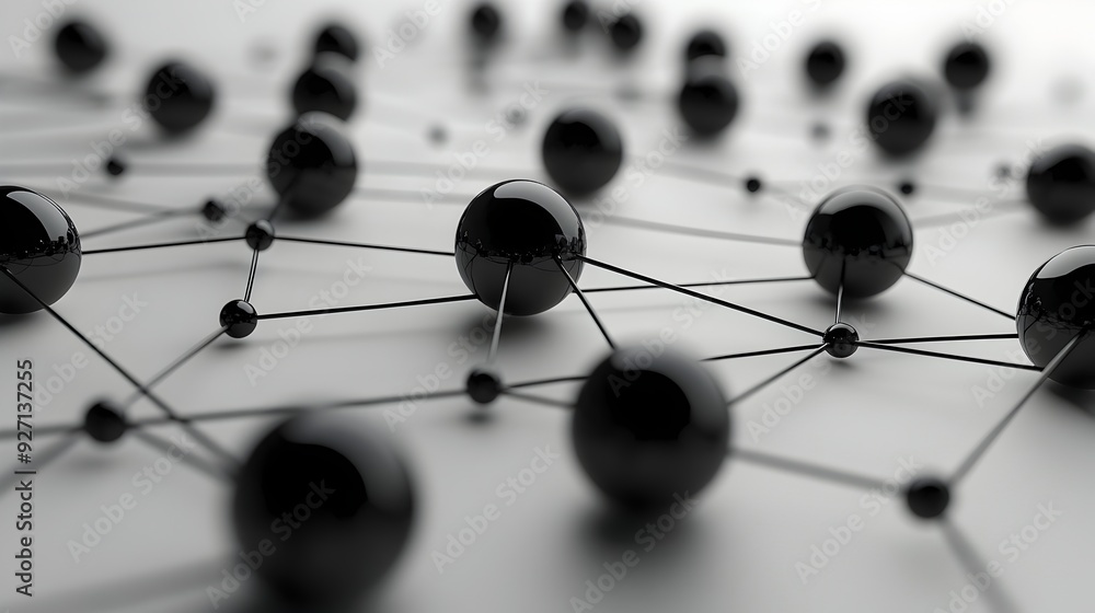Poster interconnected spheres visualizing the dynamic digital landscape