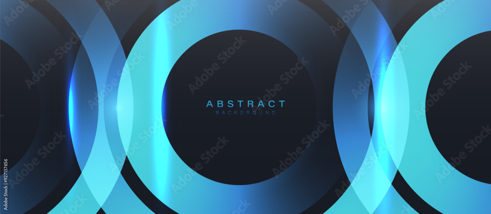 Poster abstract geometric blue glowing lines with a dark background. modern digital tech lines horizontal b