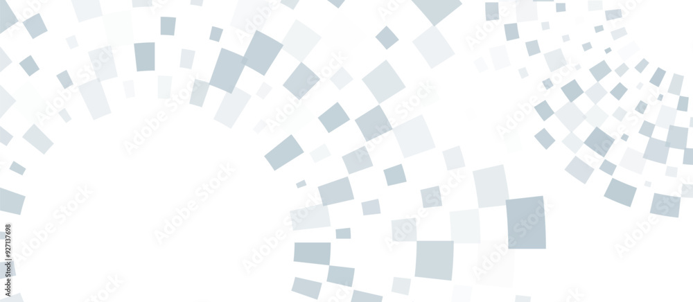 Poster abstract grey square halftone in a circle shape on a white background. vector illustration