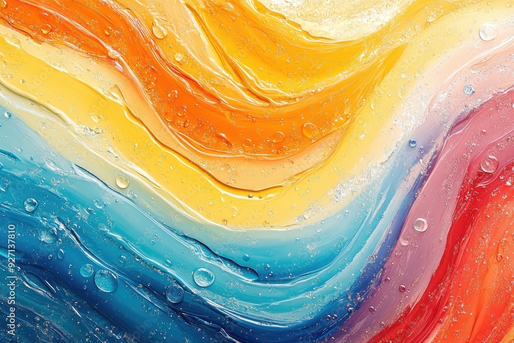 Poster abstract colorful waves pattern. ideal for adding a vibrant and dynamic touch to your designs.