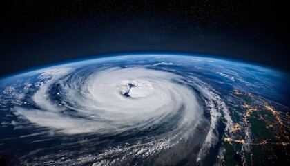Earth's catastrophic hurricane, devastation and chaos in its wake