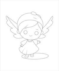Angel coloring page for kids