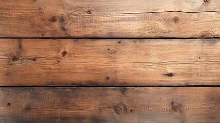 Obraz premium Rustic Wooden Texture: A close-up shot of weathered wood planks, showcasing the natural beauty of rustic charm. The warm brown tones and knotty grain patterns offer a timeless aesthetic. Perfect for a