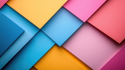 Fototapeta premium Colorful Overlapping Paper Layers in Geometric Abstract Background