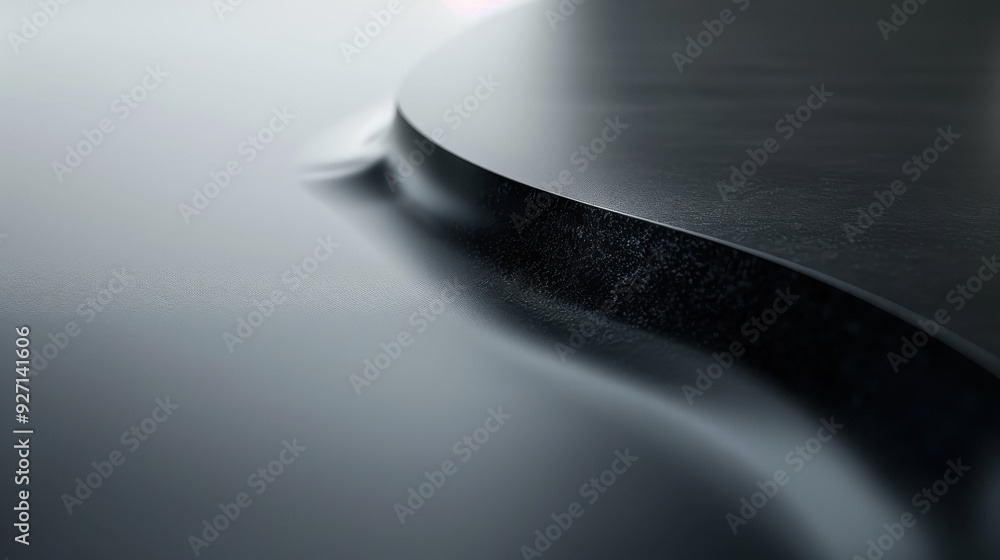 Poster a close-up photo of a curved, black surface with a rough texture. the surface appears to be made of 