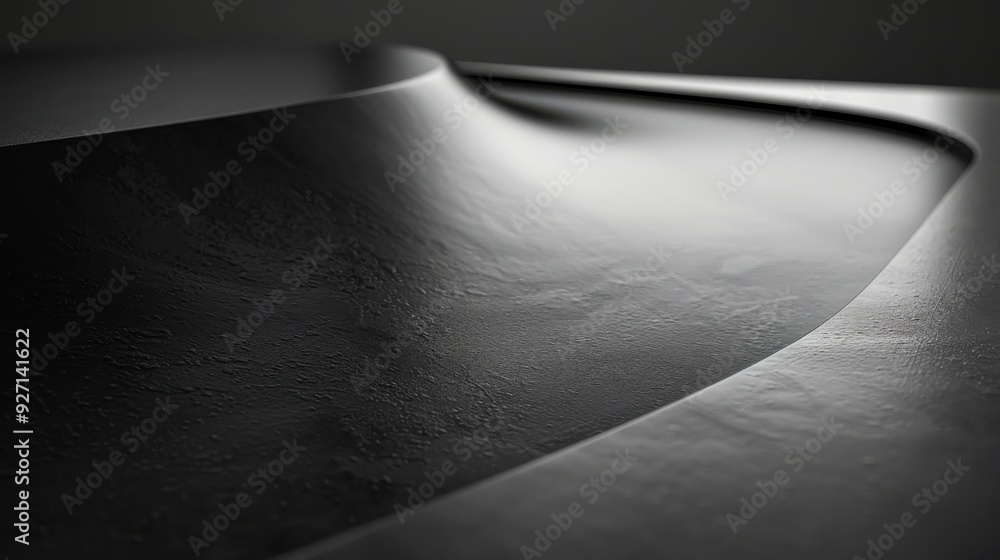 Aufkleber A close-up shot of a smooth, black, curved surface with a subtle texture and light reflecting off of it. The surface appears to be part of a larger, abstract design.