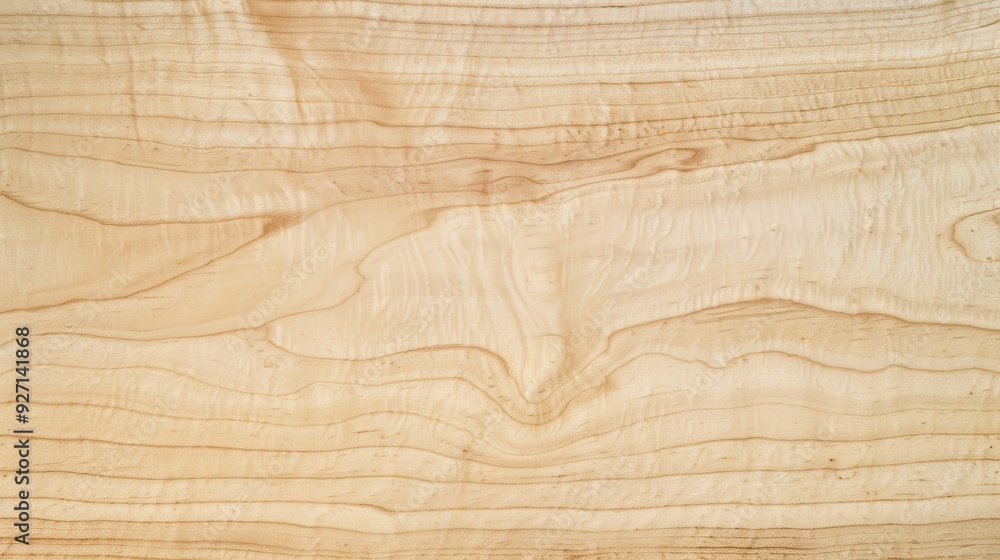 Poster a close-up photograph of a light-colored wood surface showing a complex pattern of grain lines. the 