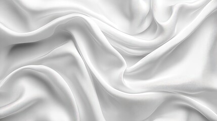 Obraz premium White silky fabric with soft folds. Perfect for adding a touch of elegance to designs.