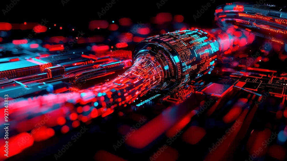 Poster futuristic artificial intelligence network, a conceptual visualization of advanced ai, showcasing in