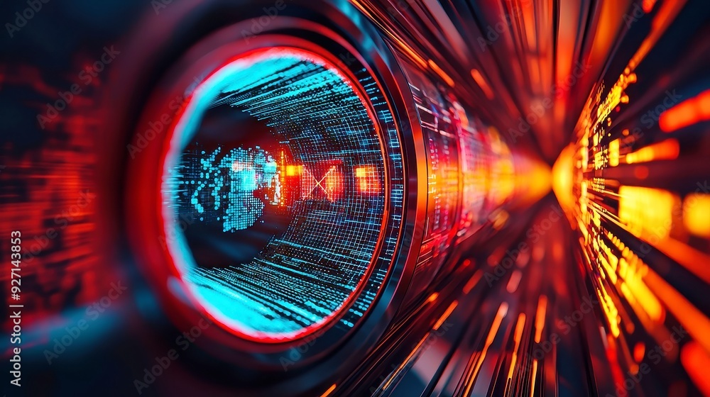 Aufkleber futuristic ai network, an abstract depiction of advanced artificial intelligence, showcasing a cyber