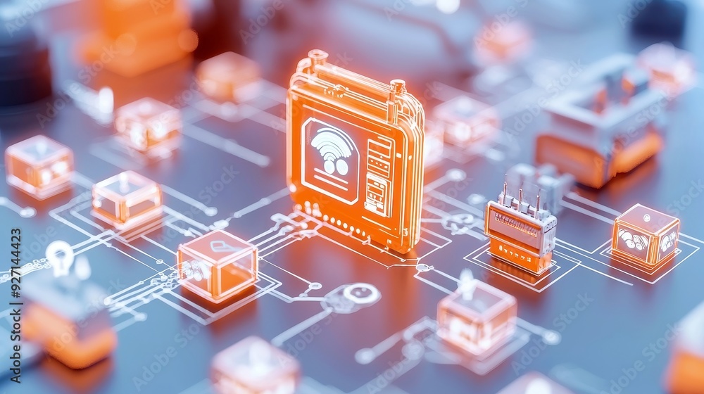 Aufkleber intelligent manufacturing hub, a cutting-edge facility featuring interconnected systems, automation 