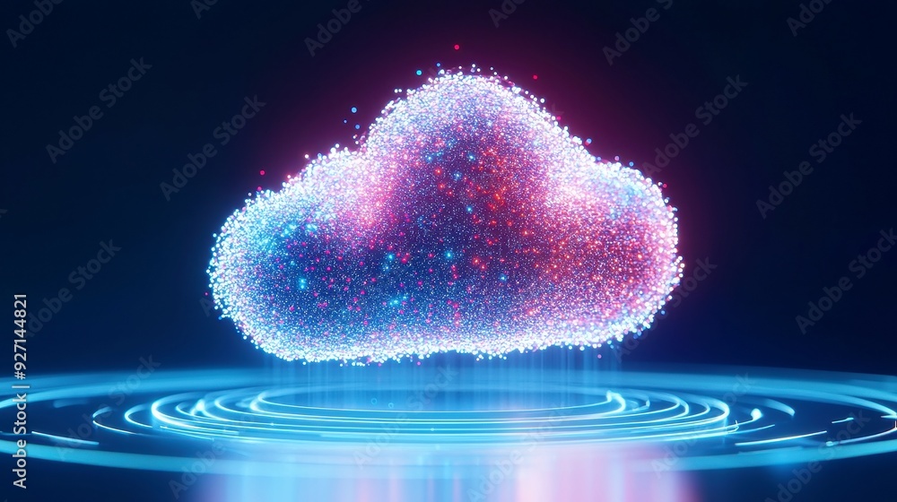 Poster technology concept cloud technology concept global network of metaverse systems exchange of informat