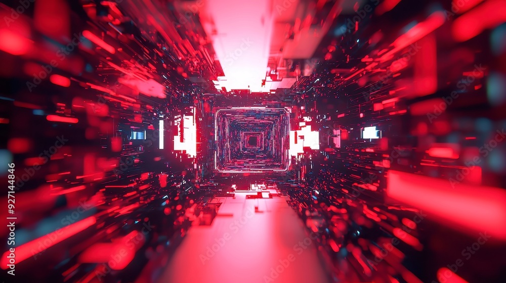 Poster quantum computing visualization, an abstract representation showcasing the intricate dynamics of qub