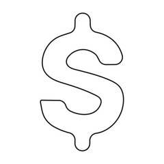 Obraz premium Continuous Line art Drawing of Money Icon. Hand Drawn Symbol Vector Illustration.