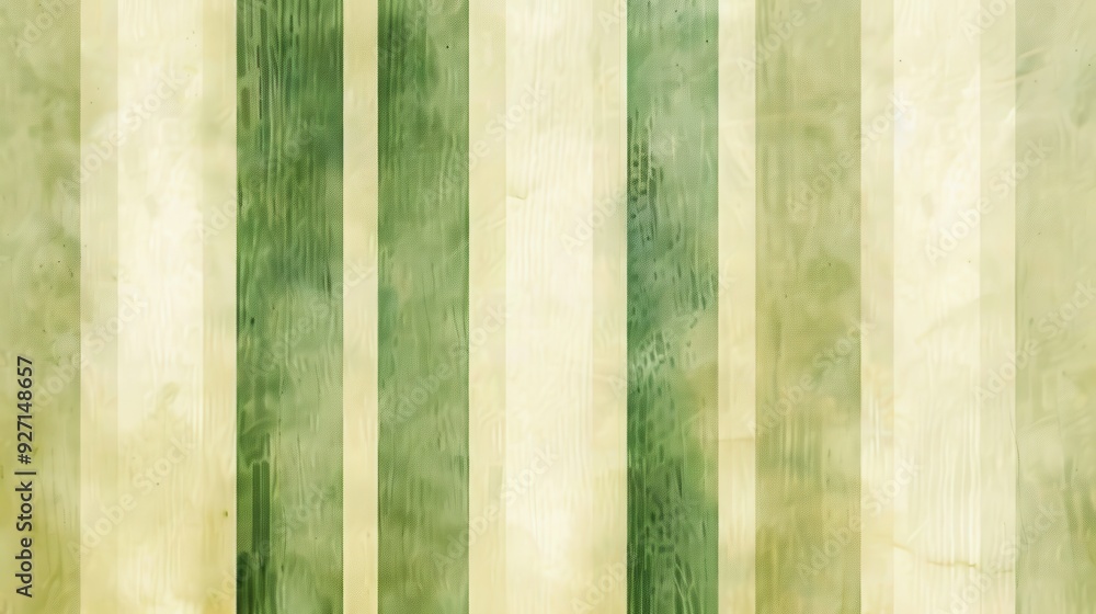 Poster a digital illustration of a watercolor pattern with alternating green and beige vertical stripes. th