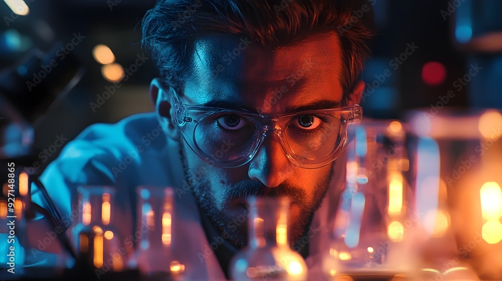 Poster scientist cools precursor to observe behavior at low temperatures in 3d rendered laboratory