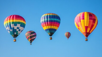 Obraz premium Spectacular Hot Air Balloon Festival: Colorful Balloons Soar Against a Clear Sky