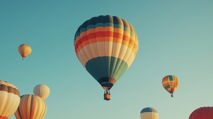 Fototapeta premium Colorful Hot Air Balloon Festival Soars at Dawn