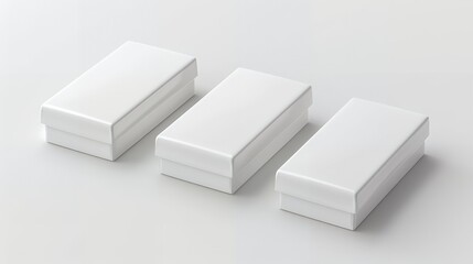 White box . Mock up white cardboard package box. White realistic box mockup for packaging. Blank white product packaging boxes isolated on white background.