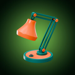 Premium office desk lamp icon 3d rendering on isolated background