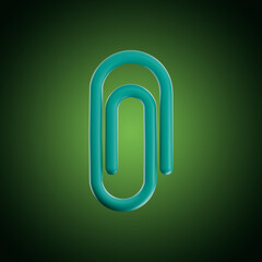 Premium office paperclip icon 3d rendering on isolated background