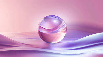 a red egg sitting on a pink surface with a gradient background.