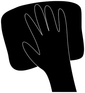 black hand wiping surface clip art preview
