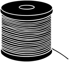 sewing illustration spool silhouette needlework logo tailor icon needle outline thread craft sew textile fashion roll material bobbin tool shape cotton reel work for vector graphic background