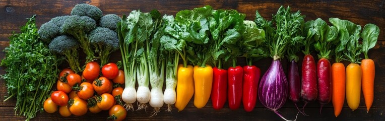 Assorted Fresh Vegetables on Wooden Background