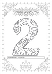 Cute Printable Number Coloring Pages for Preschoolers Vector Art