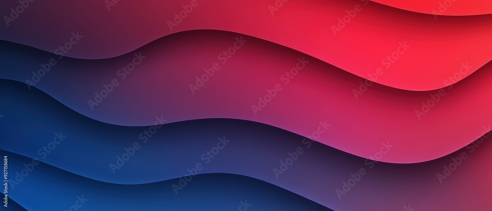 Aufkleber Colorful abstract wave pattern with red and blue gradient tones, creating a dynamic and modern visual effect.