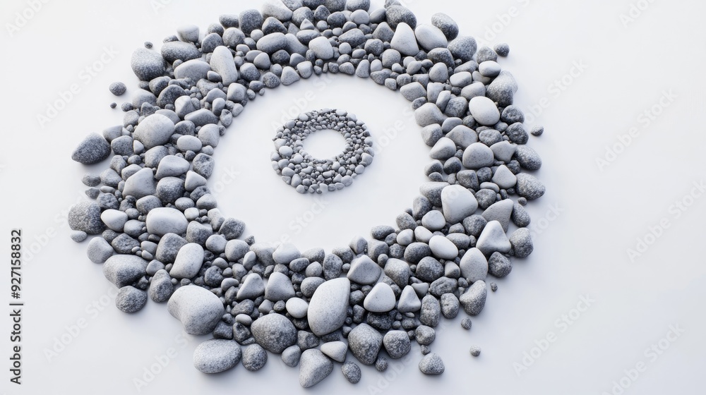 Aufkleber beautiful tiny stones forming a mesmerizing spiral pattern, creating a dynamic visual effect on a cr