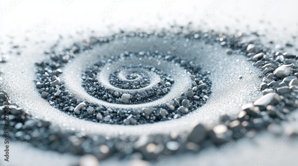 Aufkleber beautiful tiny stones forming a mesmerizing spiral pattern, creating a dynamic visual effect on a cr