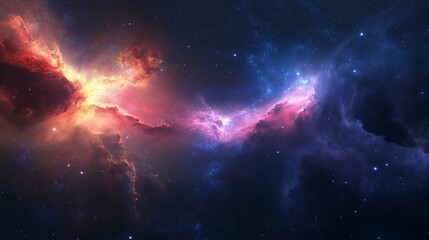 Obraz premium Science fiction wallpaper and cosmic art. The splendor of deep space. The universe contains billions of galaxies.