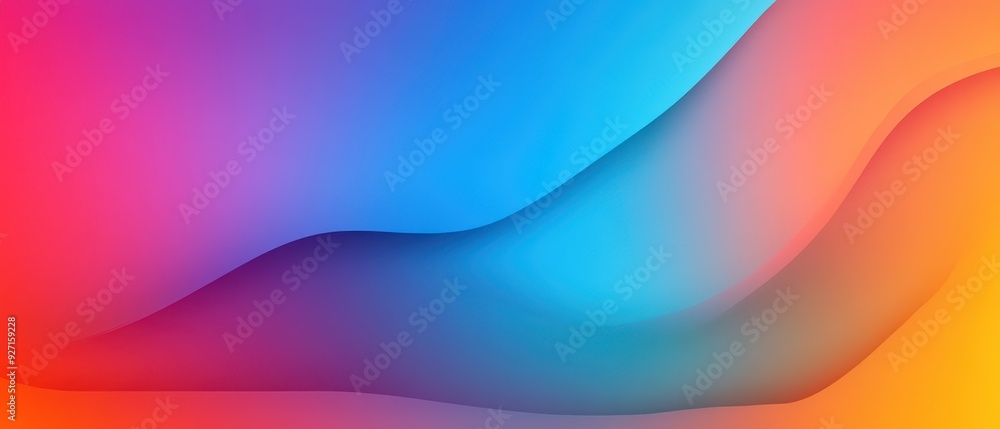 Poster vibrant abstract gradient background with smooth flowing curves and a blend of blue, pink, and orang